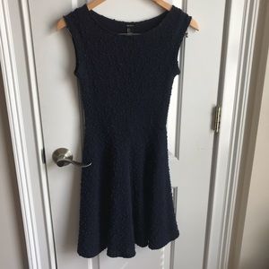 Navy blue short sleeve mini dress